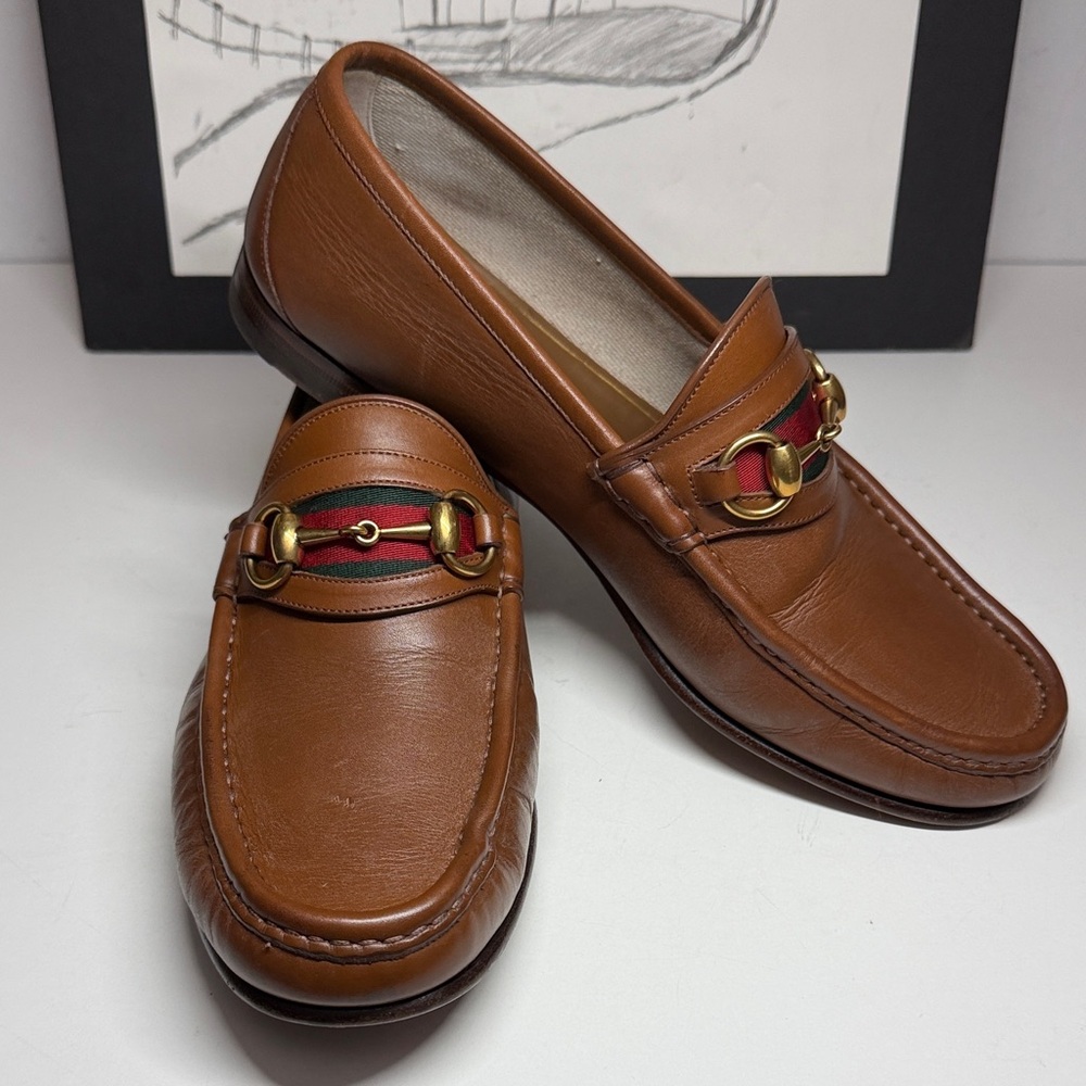 Gucci 60th Anniversary Horsebit 1953 Web Stripe Loafers Men’s Size US 8.5 - Picture 3 of 16